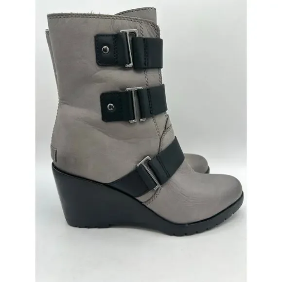 Sorel After Hours Gray Leather Wedge Moto Bootie
Woman’s SZ 8.5 - Picture 5 of 8